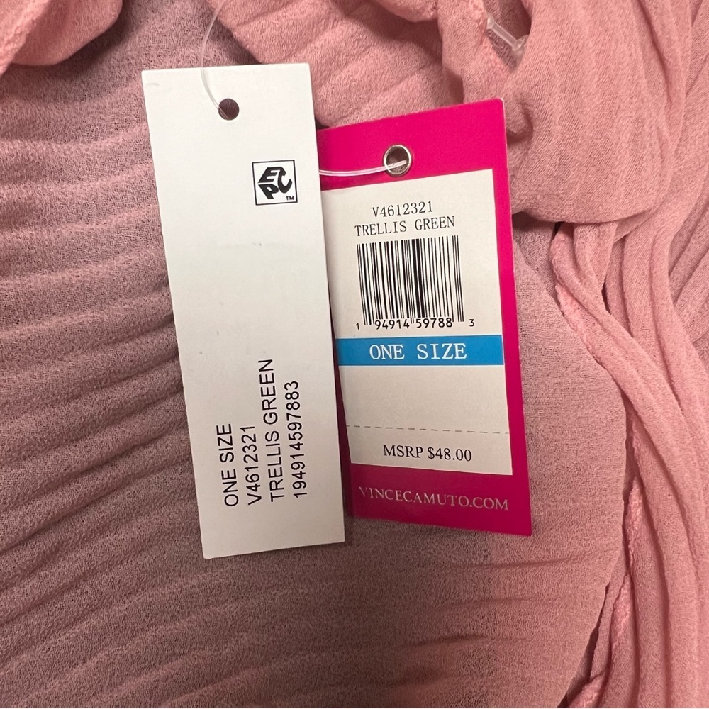 Vince Camuto Sheer Pink Pleated Coverup NWT - Picture 3 of 3